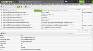 screaming frog report of mjdigitalinnovation